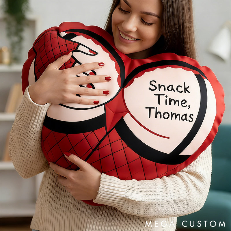 Personalized Funny Heart Throw Pillow Custom Names Couple Home Pillow Romantic Valentine's Day Gift for Husband for Boyfriend