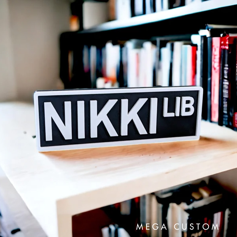 Personalized Bookshelf Street Sign Name 3D Printed Library Decor Book Lover Gift for Bookish Bookworm Reader