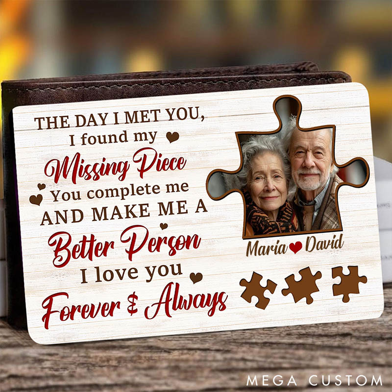 Personalized Couple Photo Wallet Insert The Day I Met You Custom Photo Gifts for Couple Valentines Gift Wallet Card Gift for Husband