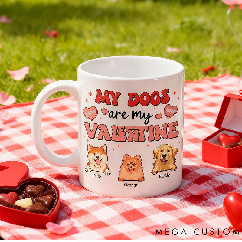 Personalized Dog Lover My Pets are My Valentine Mug
