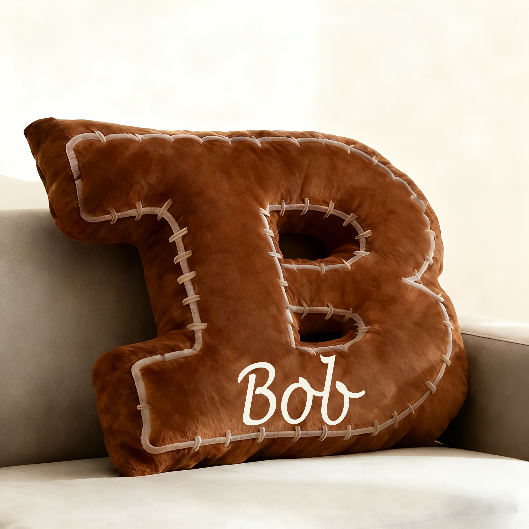 Personalized Football Letter Shaped Pillow Perfect Gift for Sports Enthusiasts