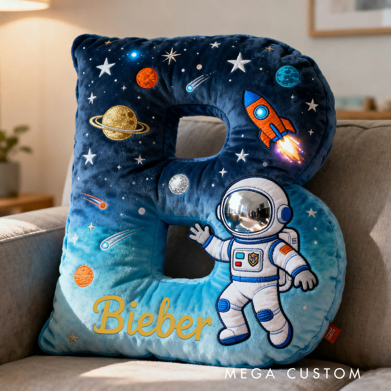 Personalized Astronaut Space Galaxy Name Custom Kids Gift Adventure Rocket Starry Sky Decorative Graphic 3D Print Pillows