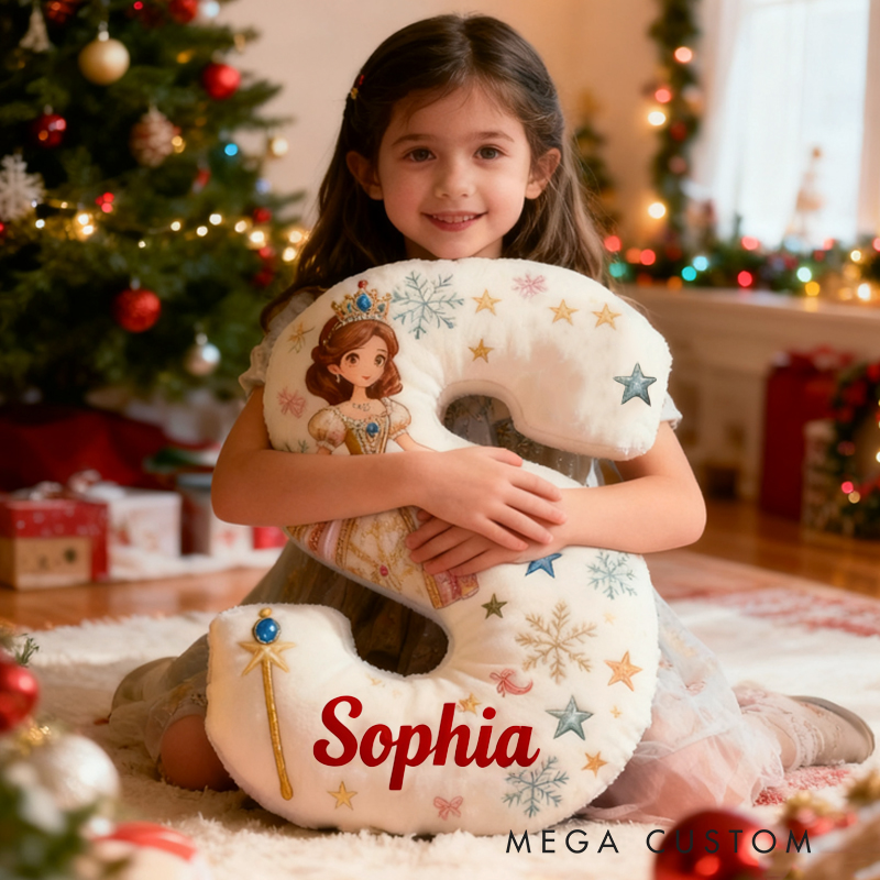 Personalized Dream Princess with Name Graphic 3D Print Pillow Christmas Gift for Kids Birthday Gift
