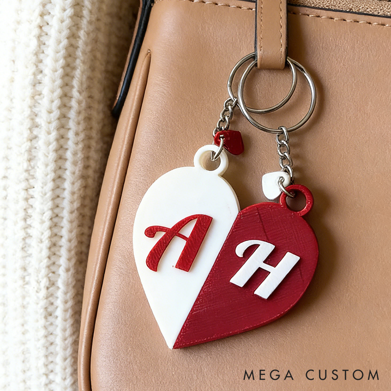 Personalized 3D Printed Couple Keychain-Valentines Day-Valentines Gift-Gift for couple-Gift for Her