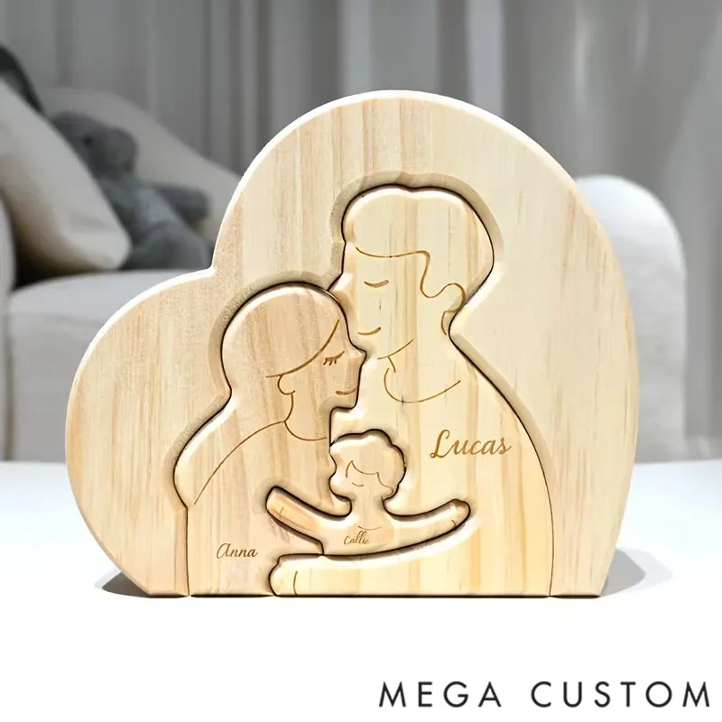 Personalized Wooden Puzzle Family is the Harbor of the Soul Customized Name