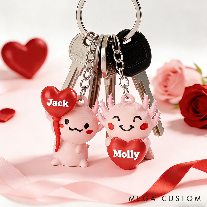 Personalized 3D Printed Couple Keychain-Valentines Day-Valentines Gift-Gift for couple-Gift for Her