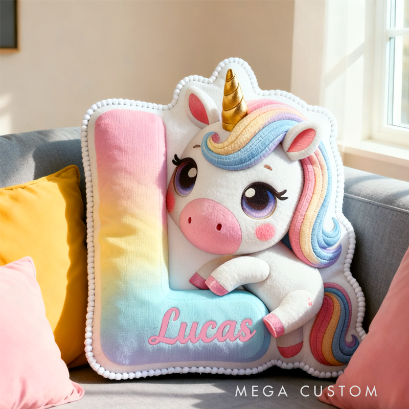 Personalized Cute Pink Dream Horse with Name Graphic 3D Print Pillow Christmas Gift for Kids 