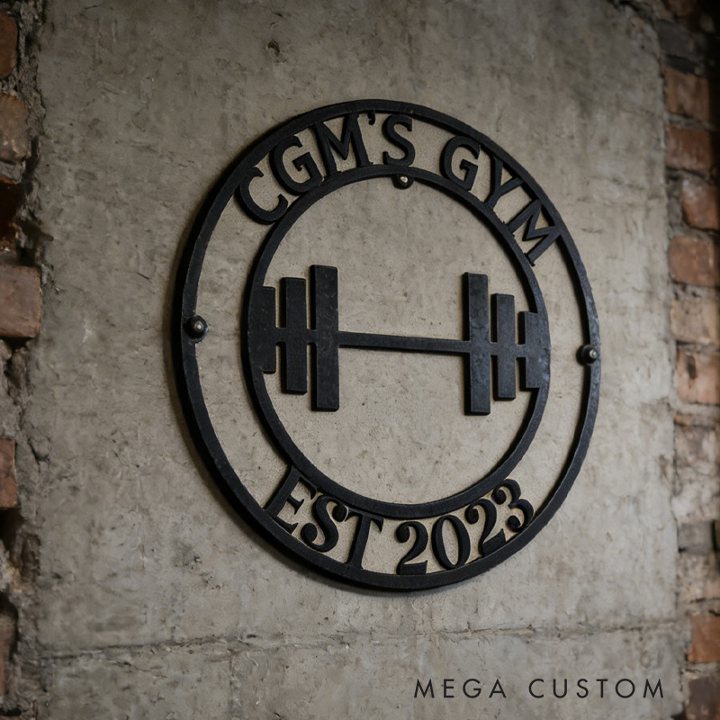 Personalized Gym Metal Sign Powerlifting Sport Metal Wall Art Gym Name Signs Cross Fit Sign Fitness Home Decor Father Day Gift for Gym Lovers