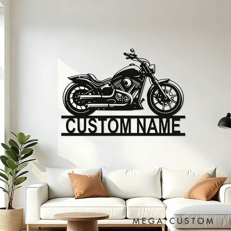 Personalized Motorcycle Metal Wall Art Personalized Biker Name Sign Garage Decor Gift for Motorcycle Lovers