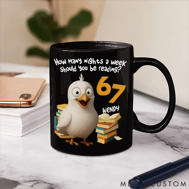 Personalized Pet Lover Funny Pigeon How Many Nights a Week should You be Reading  Mugs