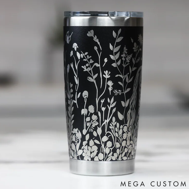 Personalized Pet Lover Floral Horse 20oz Tumbler