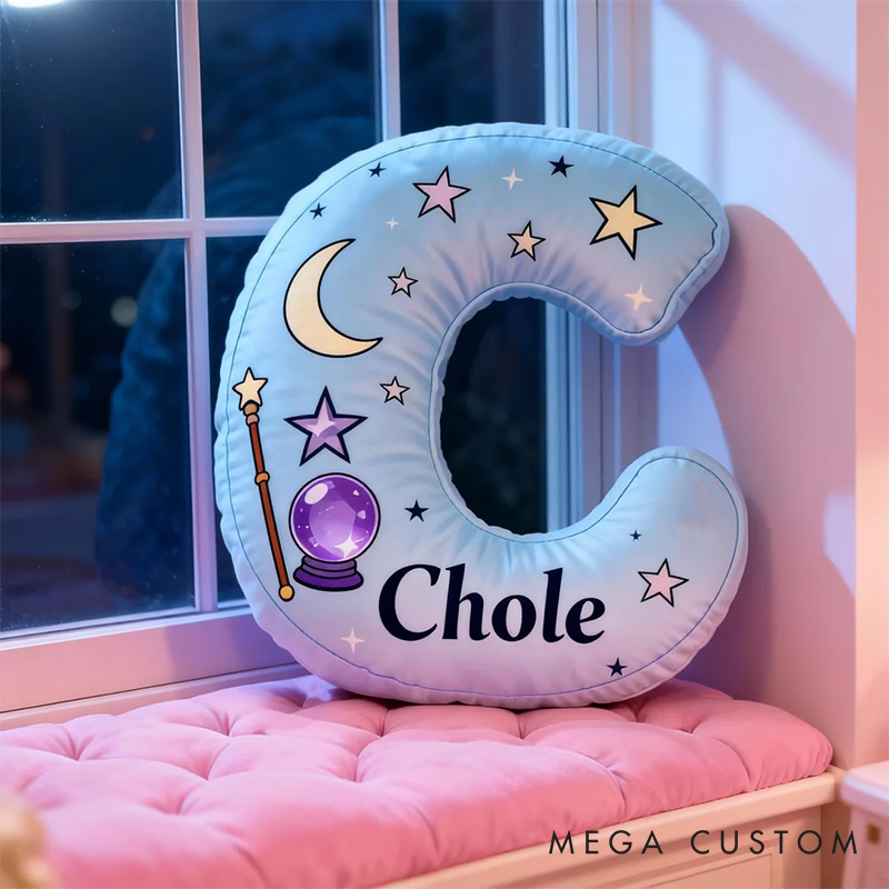 Personalized Cartoon Magic Letter Pillow with Your Name Soft Stuffed Toy for Kids Unique Decorative Cushion for Room