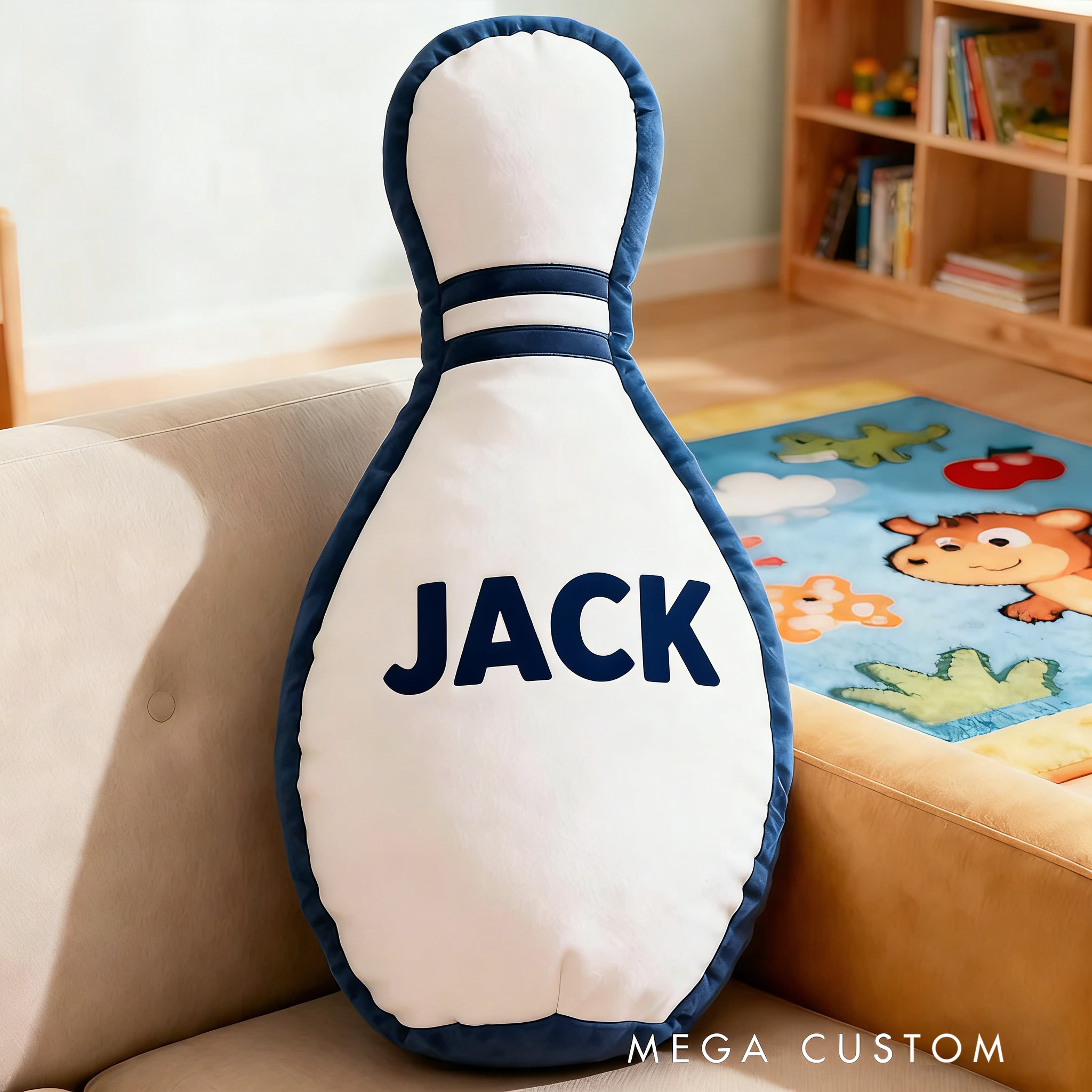 Personalized Bowling Pin Pillow with Custom Name Fun and Striking Decor for Bowling Lovers