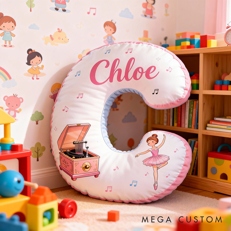 Personalized Ballet Dancers Letter Pillow with Name Soft Stuffed Toy for Kids and Ballet Dancer Unique Decorative Cushion for Girls' Room