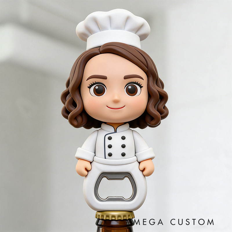 Personalized Chef 3D Face Bottle Opener Bachelor Parties & Bar Decor
