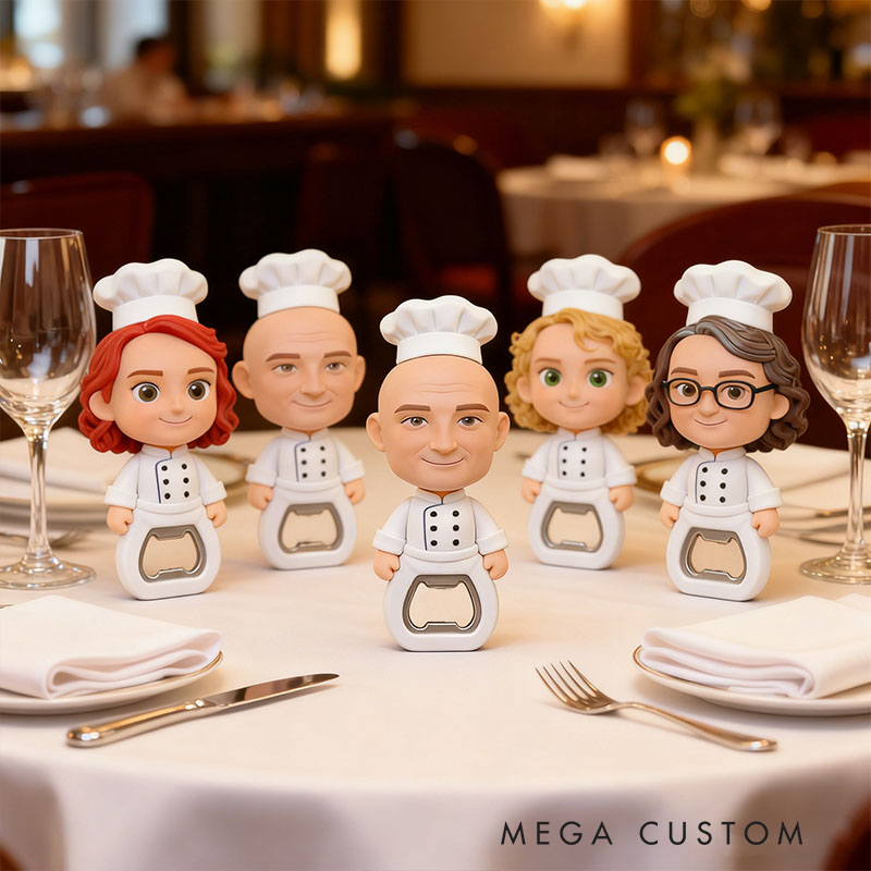 Personalized Chef 3D Face Bottle Opener Bachelor Parties & Bar Decor