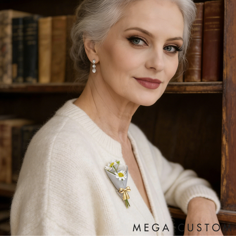 Personalized Customizable Floral Brooch Refreshing Vibe Unique Gift Choice DIY Flower Bouquet Fashion Accessory for Her