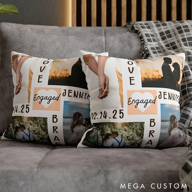 Personalized Couple Custom Photo Throw Pillow Home Pillow Valentine's Day gift for Husband Wife Romantics Anniversary Gift for Him Her
