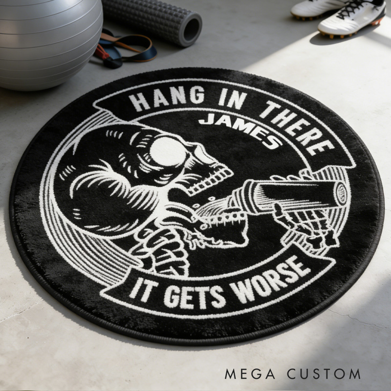 Personalized Gym Rat Funny Rug  Doormat and Workout Transform Gym Space with Custom Name Powerlifting Gift Funny Fitness for Fitness Gym Owner Lovers