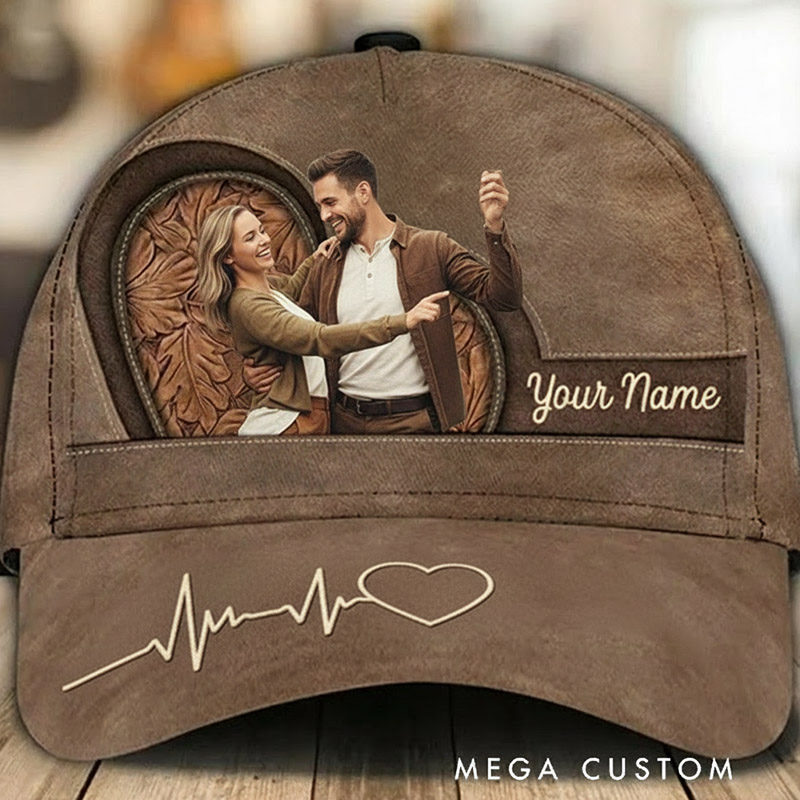 Personalized Name and Photo Baseball Cap for Lover Family Perfect Couple Dance Lovers Custom Gift Hat with Unique Design for Valentine's Day Anniversary