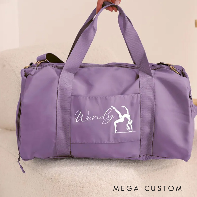 Personalized Gymnastics  Duffle Bag Name Gym Bag Initial Gym Bag Overnight Bag Birthday Christmas Gift for Fitness Lovers