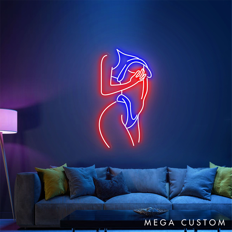 Personalized Body Neon Sign Photo Woman Body Neon Sign Girl Body Neon Sign Valentine's Gift For Her