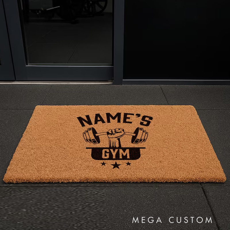 Personalized Gym Fitness Doormat Floor Mat Welcome Mat Enthusiasts Gift for Gym Lover