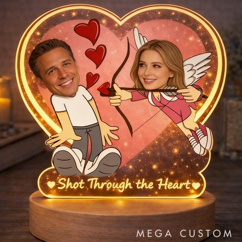 Personalized Cupids Arrow Night Light for Couples - Playful Romantic Bedroom Decor Anniversary Gift