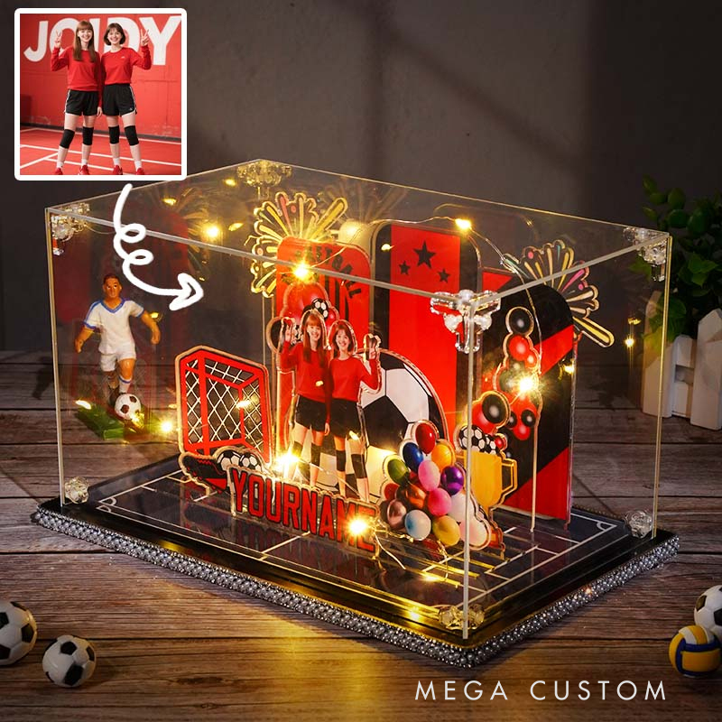 Personalized Football Memorial Acrylic Micro Landscape Customized Ornaments DIY Birthday Gift