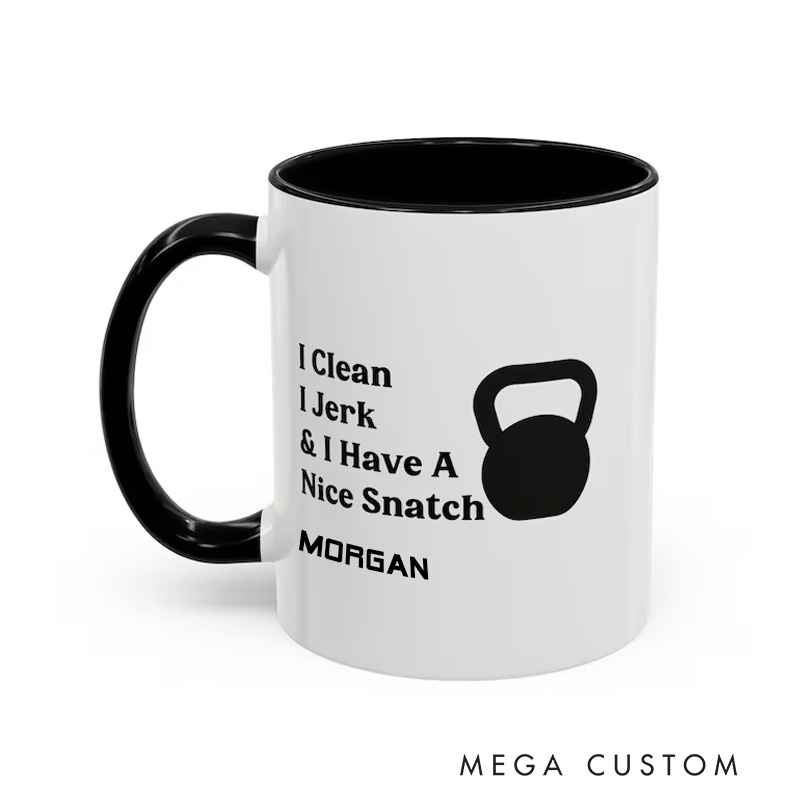 Personalized Funny Weightlifting Coffee Mug Kettlebell Gym Workout Gift for Fitness Enthusiasts Bodybuilders and Gym Lovers
