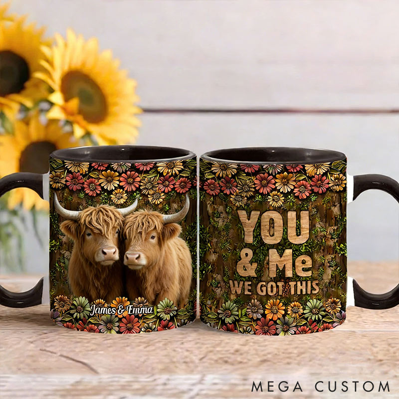 Personalized Couple You&Me We Got This Mug Highland Cow Mug Valentine Gift for Wife Romantic Coffee Mug for husband Valentine Mug for Her Him