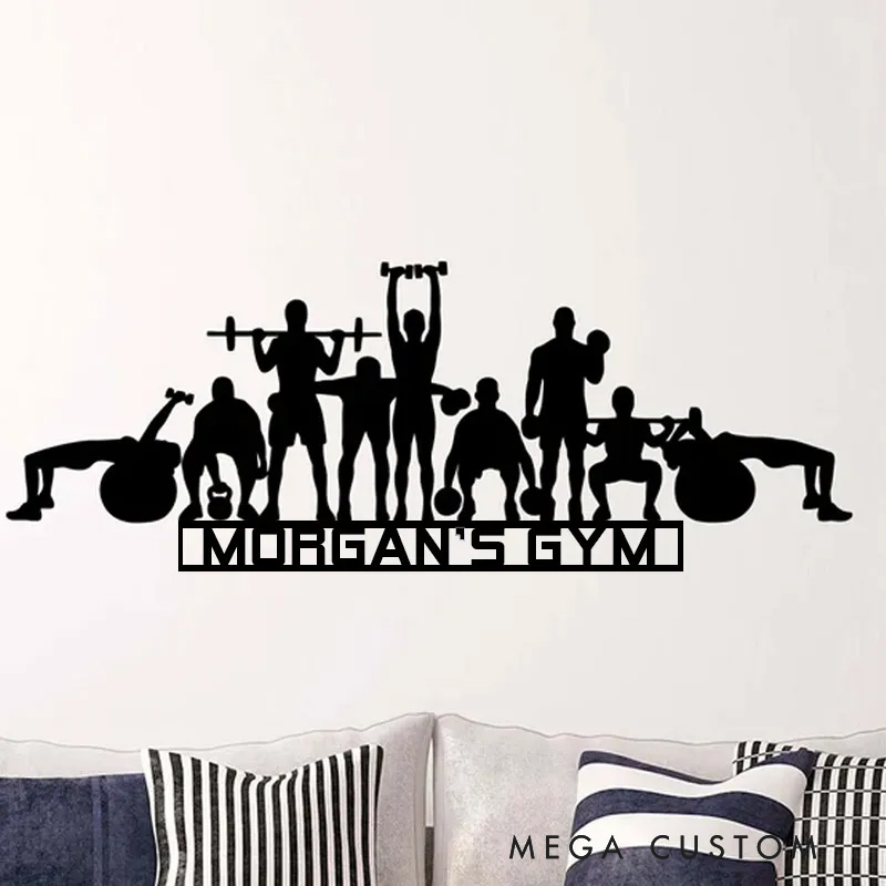 Personalized Metal Gym Sign Workout Wall Art Fitness Gym Wall Home Gym Decor Metal Wall Art Gym Name Signs Fitness Center Decor Fitness Motivation Workout Inspiration Gift for Gym Lovers