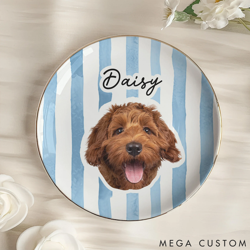 Personalized Pet Lover Custom Pet Portrait Ring Dishes