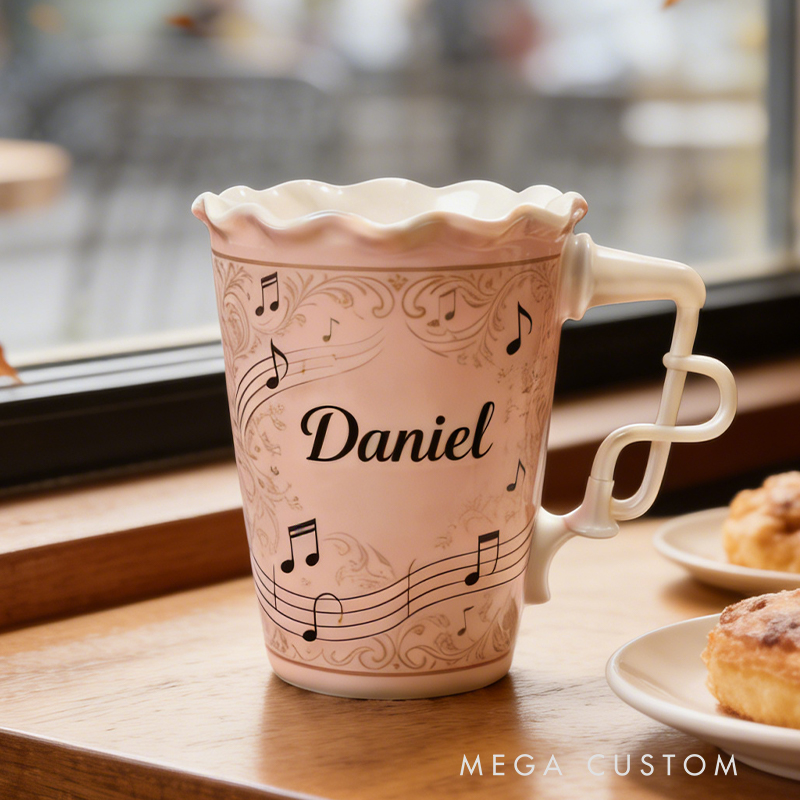 Personalized Music Notes Ceramic Cup a Charming Gift for Any Music Enthusiast