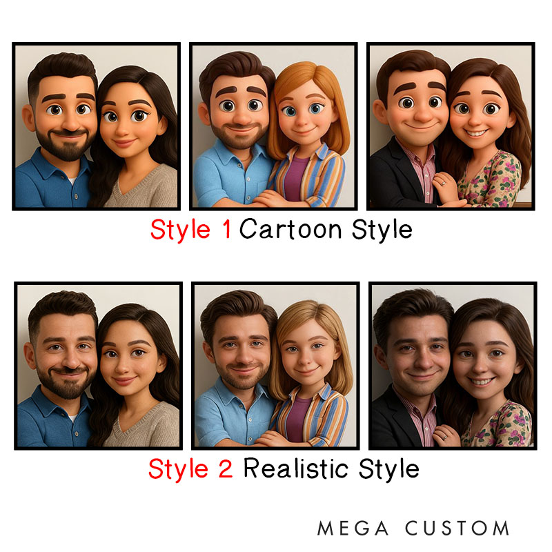 Personalized keychain with Photo Cartoon for Couples Valentine's Day Gift
