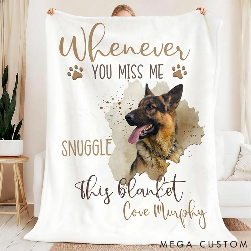 Personalized Pet Lover Custom Photo Watercolor Pet Photo Memorial Throw Blanket