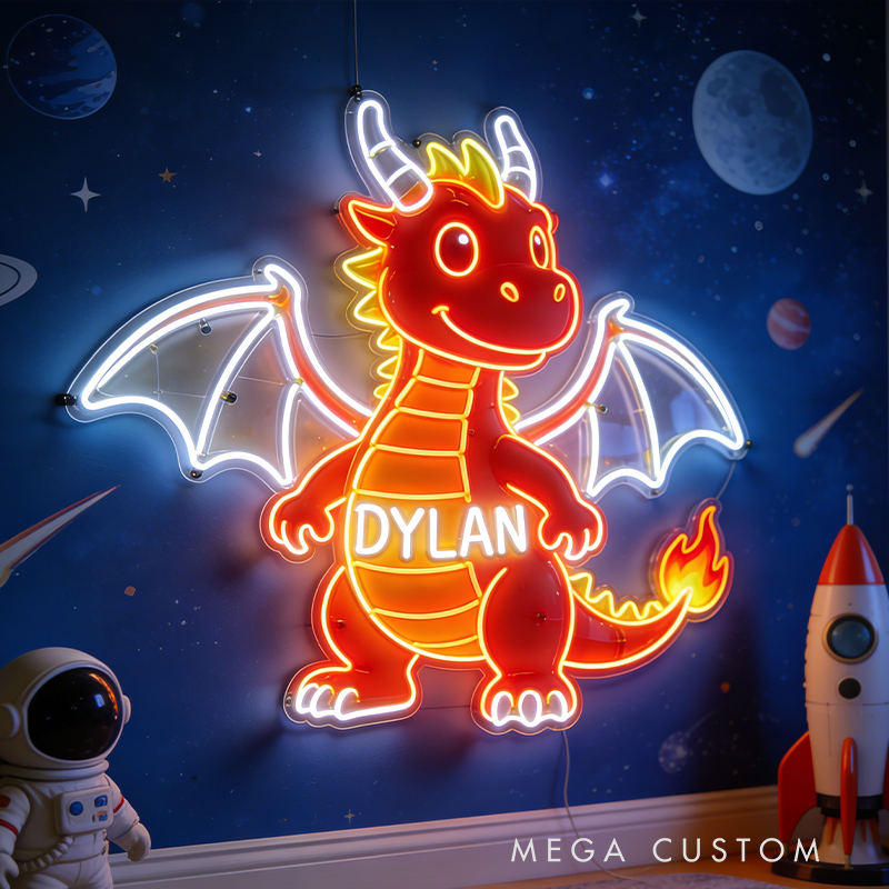 Personalized LED Fire-Breathing Dragon Neon Sign Perfect Choice for Birthdays or Any Special Celebration
