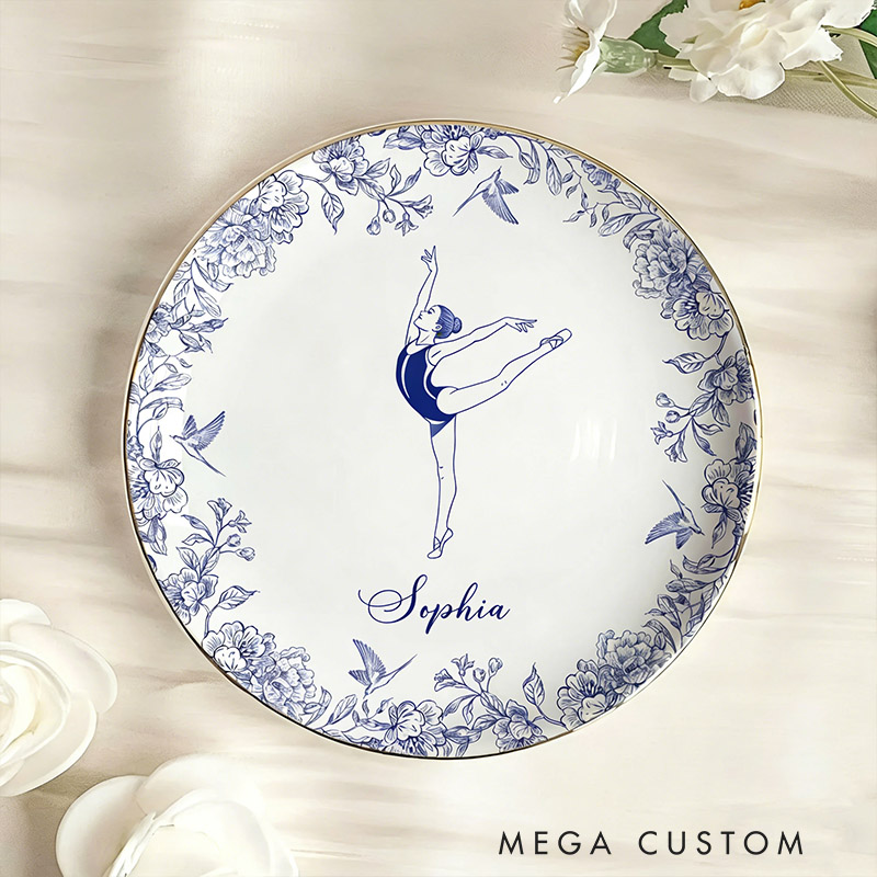 Personalized Gymnastics Girl Jewelry Dish Gymnastics Gift For Little Girls Gymnastics Coach Recital Gifts Gymnast Trinket Tray Gymnastics Team Ring Holder