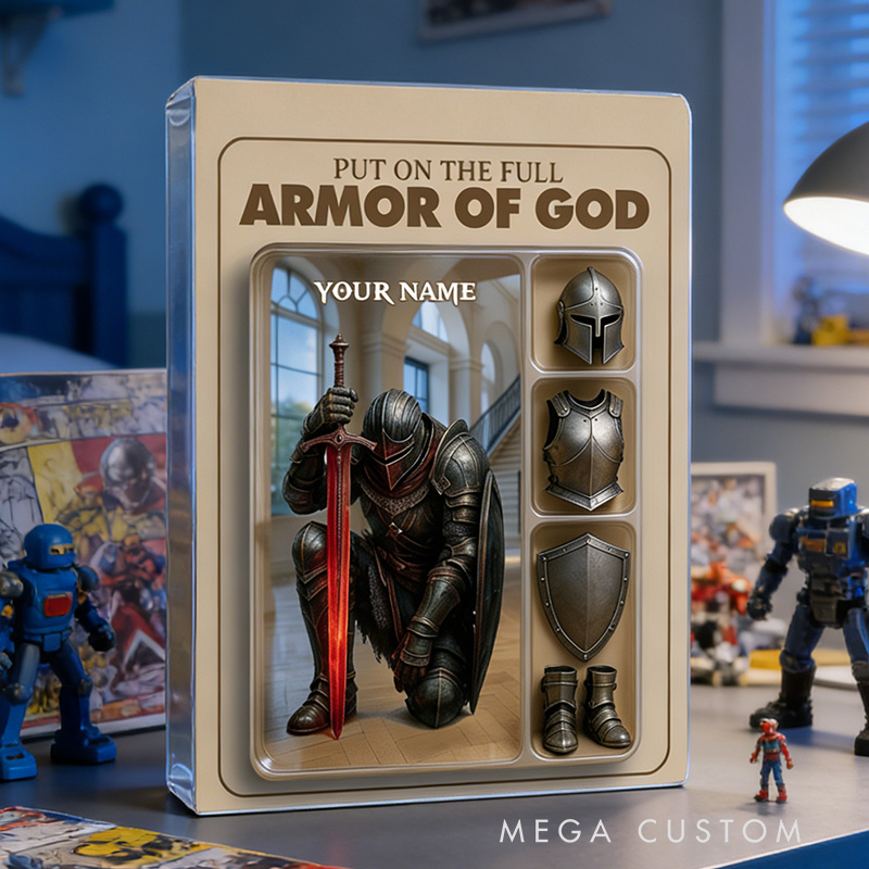 Personalized Put the Full Armor of God Acrylic Block with Custom Name Prayer Best Gift Religious Christian Gift for him