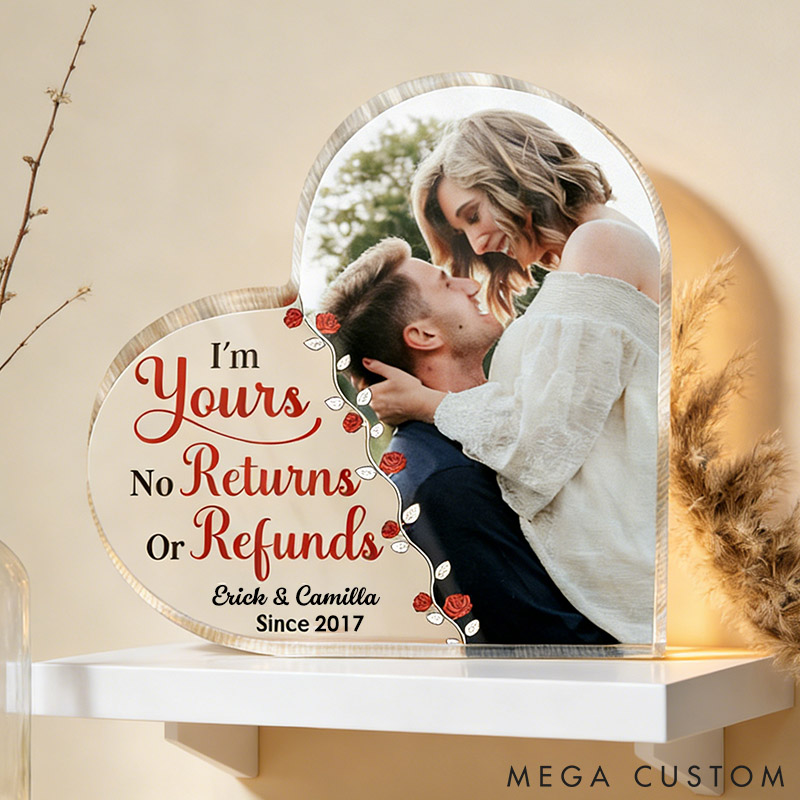 Personalized Photo Heart-Shaped Acrylic Plaque Anniversary Gift for Couple Custom Heart Acrylic Plaque for Valentine's Day Couple Gift
