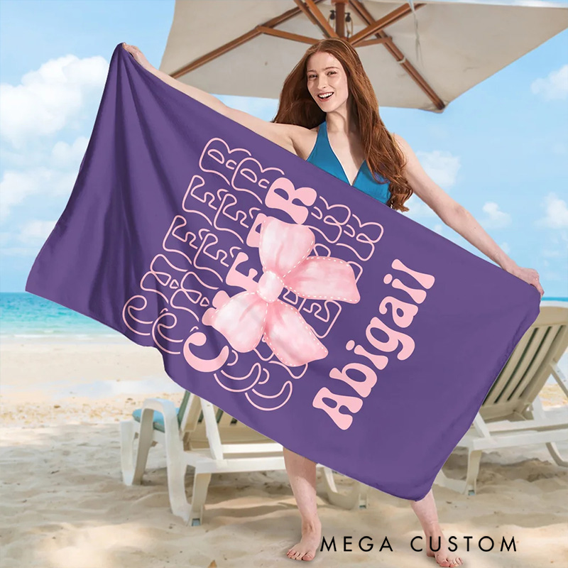 [Copy]Personalized Softball and Baseball Stylish Design Beach Towel with Custom Name and Number
