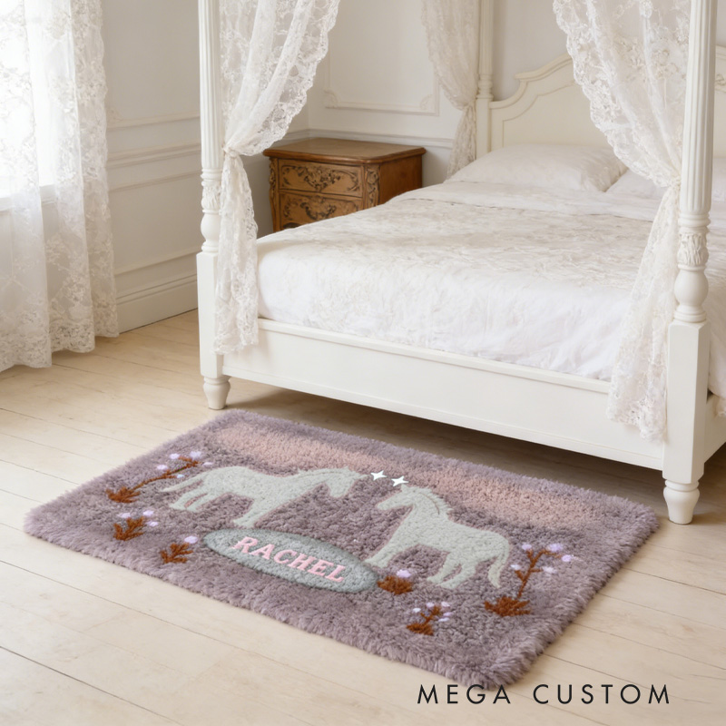 Personalized Rugs Riding Dreaming Horses Birthday Gift for Family Friends for Family for Riding Lovers Equestrian Lovers