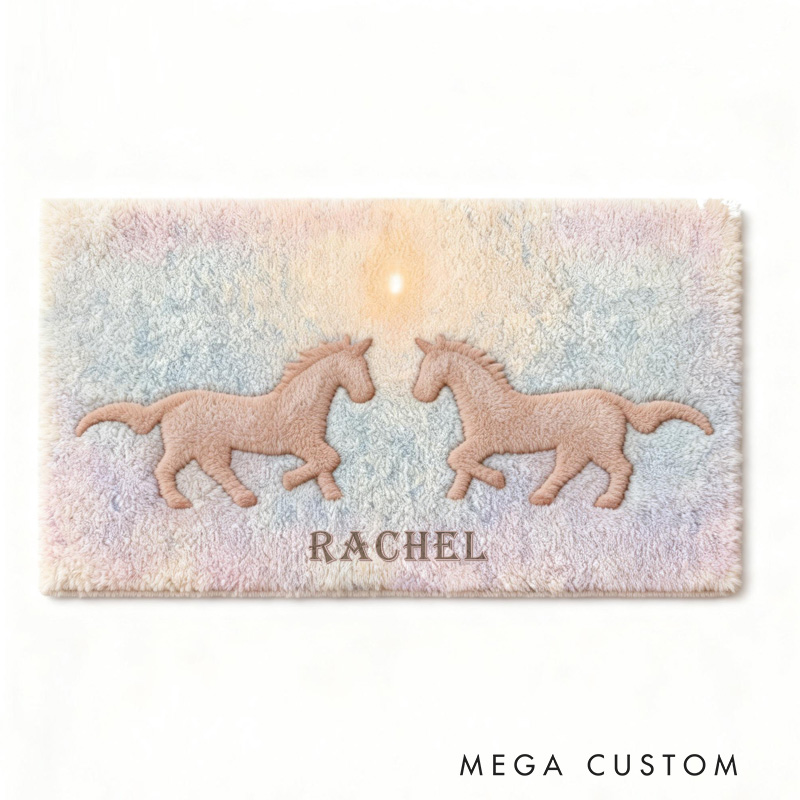 Personalized Rugs Riding Dreaming Horses Birthday Gift for Family Friends for Family for Riding Lovers Equestrian Lovers