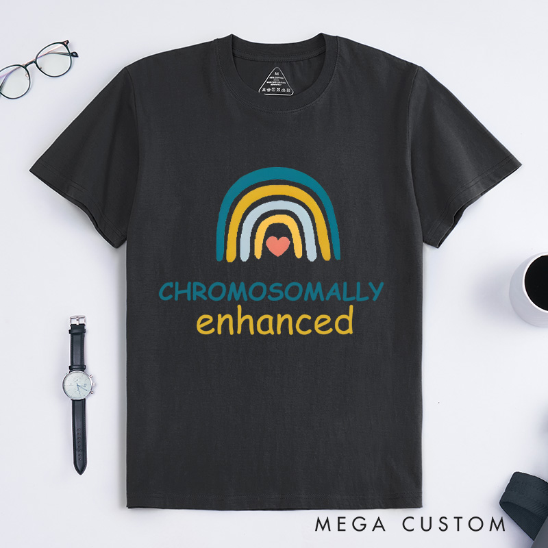 Personalized Chromosomally Enhanced Rainbow Design Supporting Down Syndrome Awareness and Inclusion T-shirt