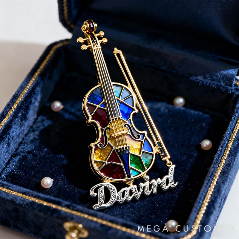 Personalized Violin Custom Enamel Pin Carry Your Passion for Music