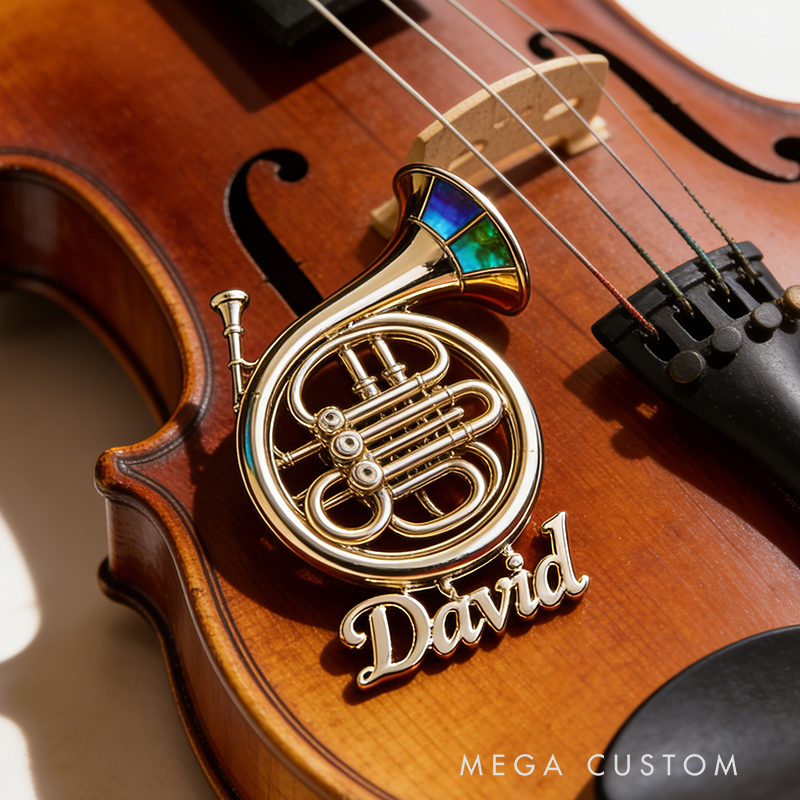 Personalized French Horn Enamel Pin Exquisitely Crafted for Music Lovers