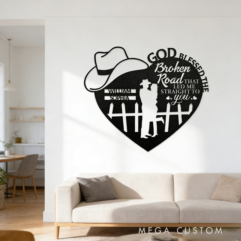 Personalized Metal Wall Art Sign with Custom Names Religious Wall Art Anniversary Gift Christian Gift for Couple Wedding Gift 