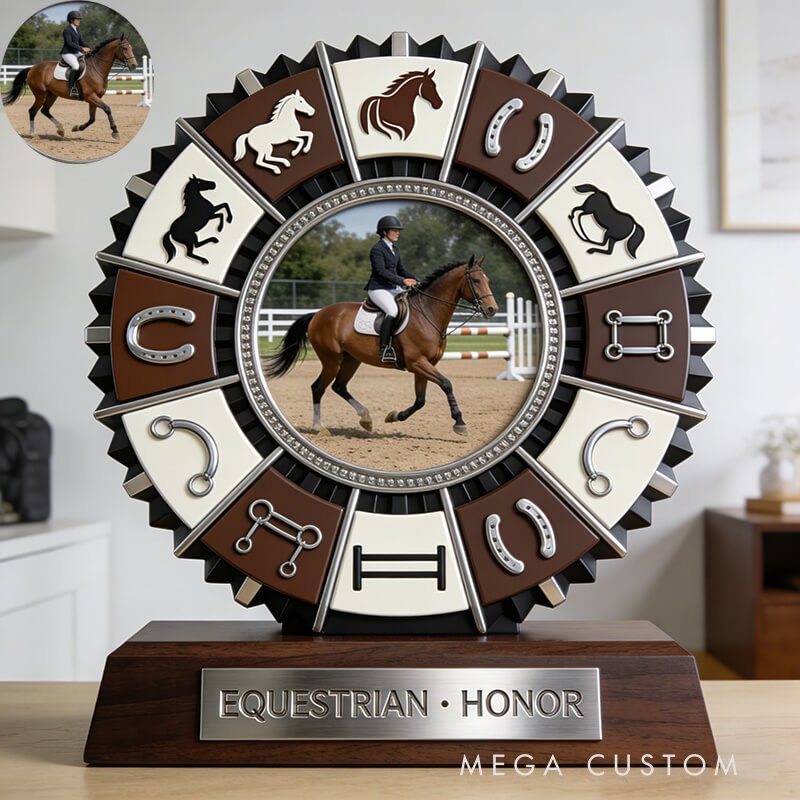 Personalized Equestrian Photo Album Custom Photo and Message Elegant Acrylic Decor Perfect Memorial Holiday Gift