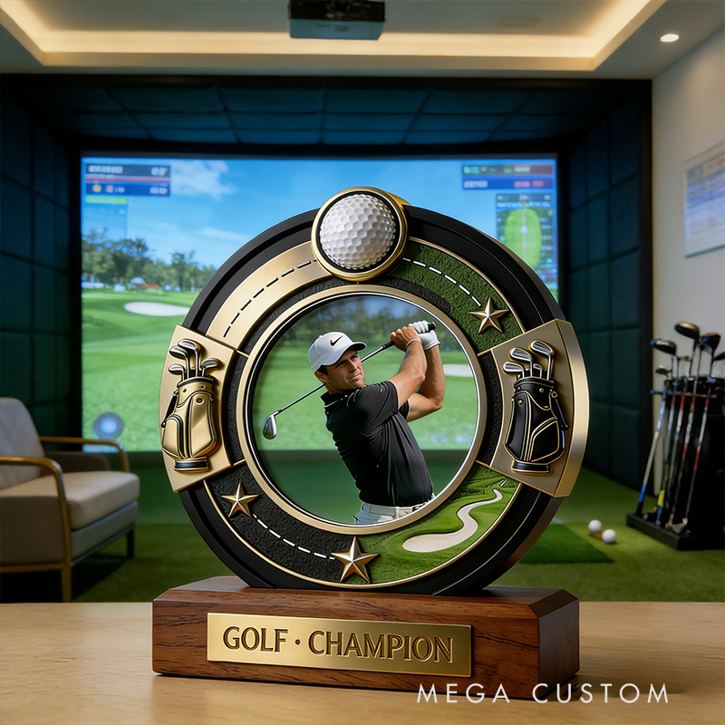 Personalized Golf Sport Photo Album Custom Photo and Message Elegant Acrylic Decor Perfect Classic Holiday Gift