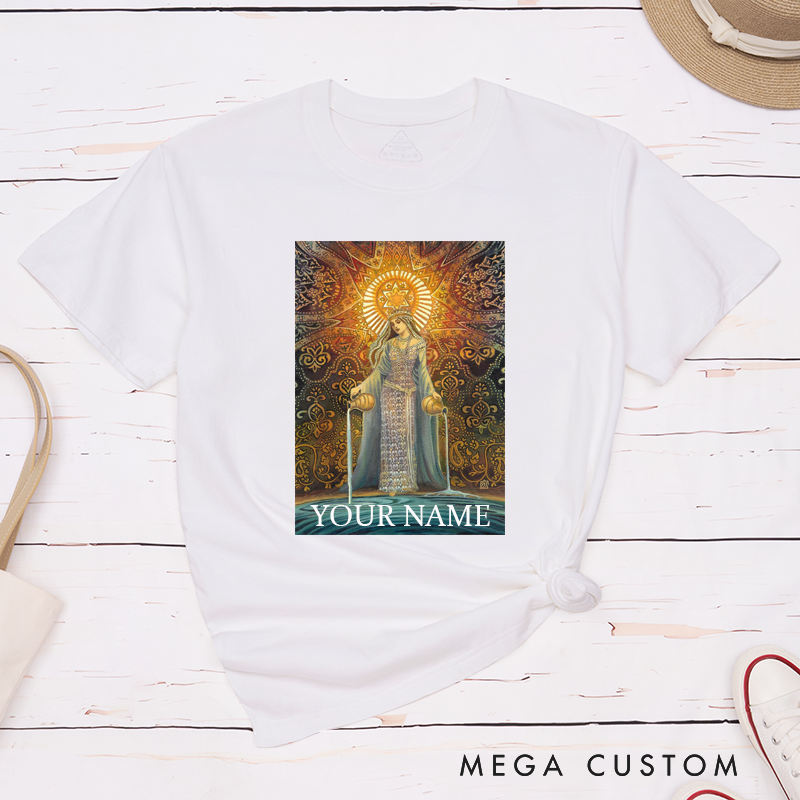 Personalized Goddess Tarot Art Classic T-Shirts Unique Spiritual Design Custom Name Gift Mystic Fantasy Lovers Boho Aesthetic Birthday Present